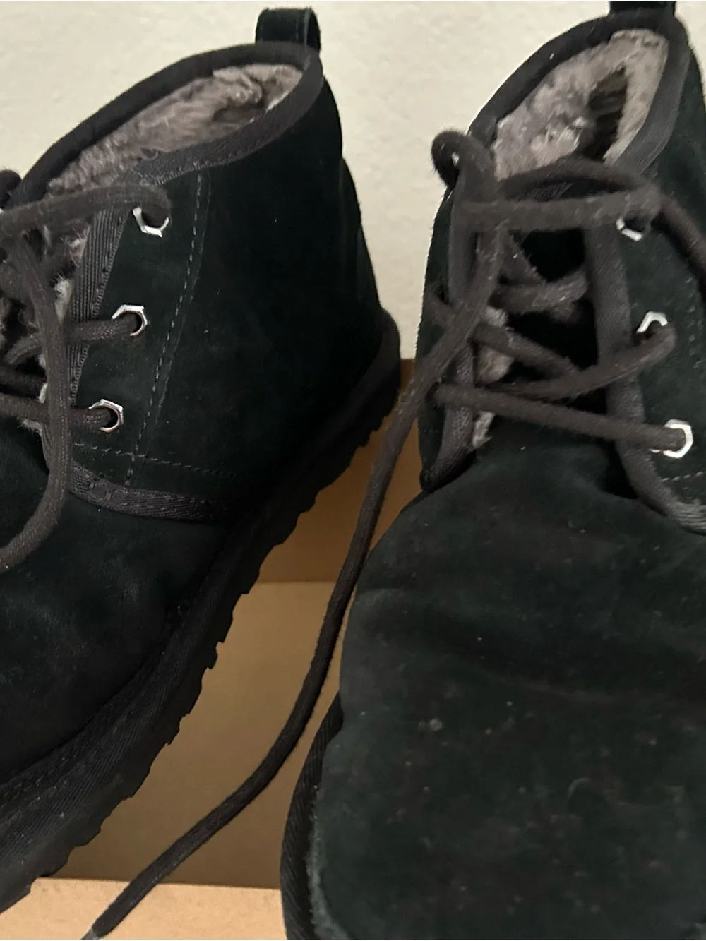 Men's Black Ugg suede  Lace-Up Casual Boots